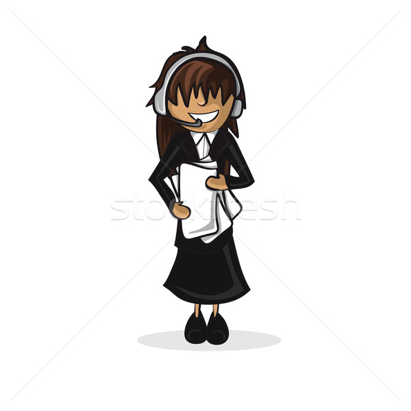 Profession secretary woman cartoon figure. Stock photo © cienpies