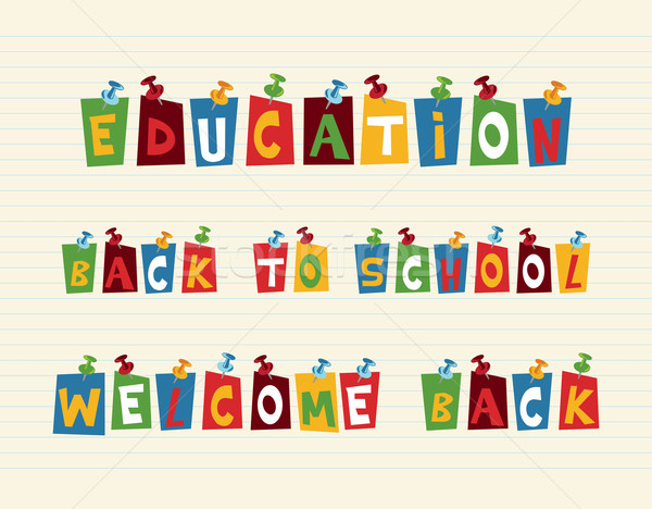 Education colorful pushpin post notes composition. Stock photo © cienpies