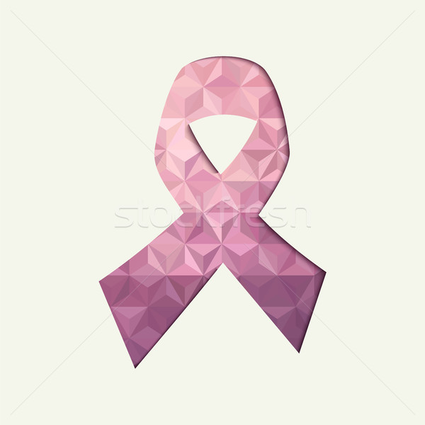 Breast cancer awareness pink ribbon symbol cutout Stock photo © cienpies