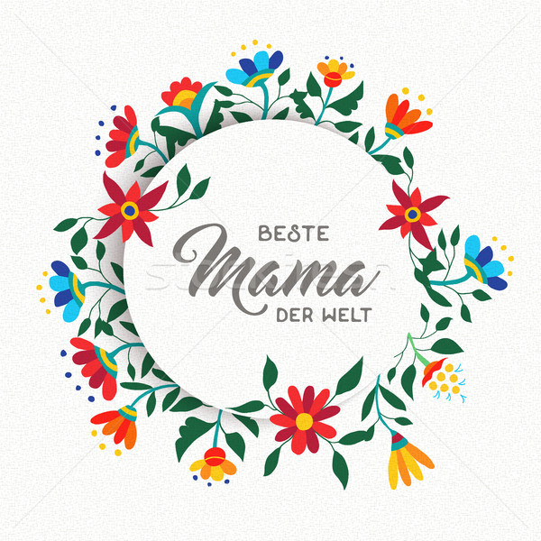 Happy mother day spanish flower art greeting card Stock photo © cienpies