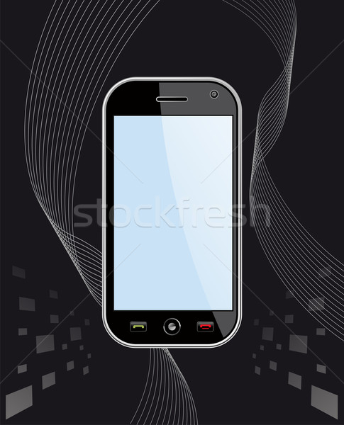 Generic Smart Phone on black Stock photo © cienpies