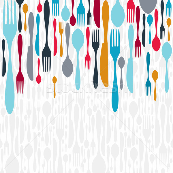 Cutlery silhouette icons background  Stock photo © cienpies