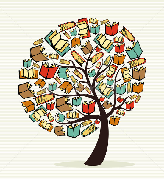 Сток-фото: книгах · дерево · глобальный · образование · вектора · файла