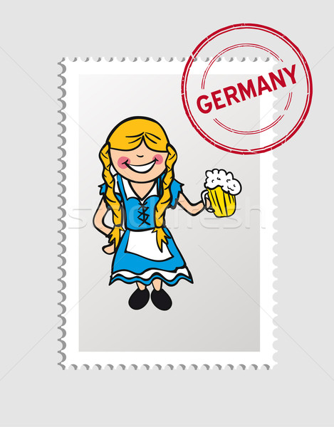 Almanya karikatür kişi seyahat damga kadın Stok fotoğraf © cienpies