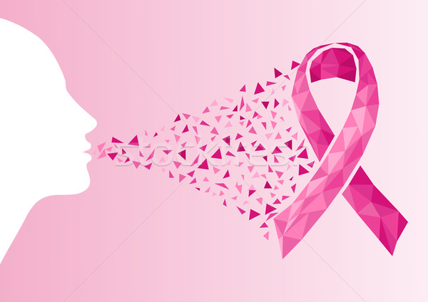 Zdjęcia stock: Rak · piersi · świadomość · wstążka · przezroczystość · twarz · kobiety · symbol