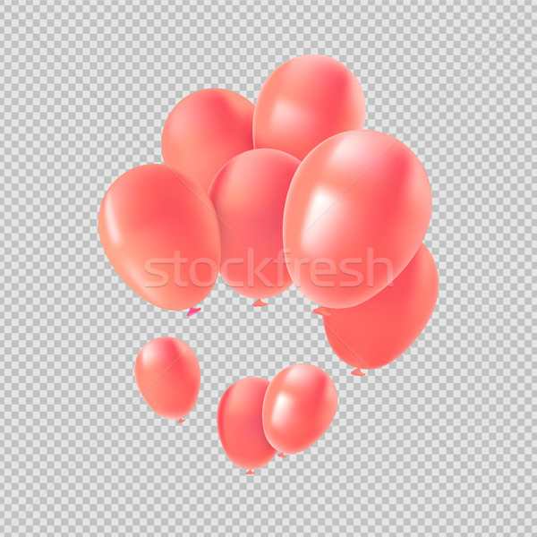 Roze helium ballon ingesteld valentijnsdag decoratie Stockfoto © cienpies