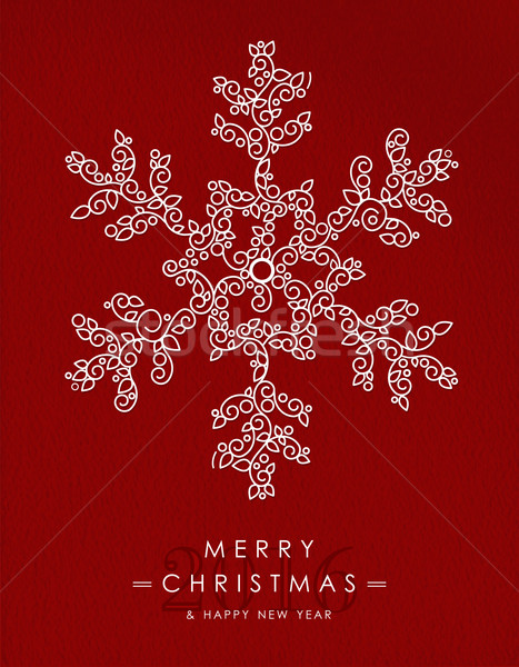 Merry christmas happy new year outline snow deco Stock photo © cienpies