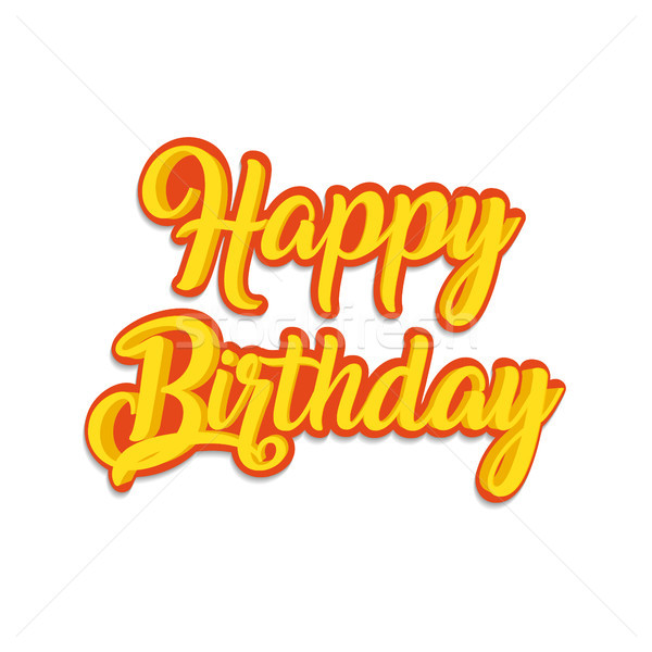 Joyeux anniversaire rétro texte citer isolé vintage [[stock_photo]] © cienpies