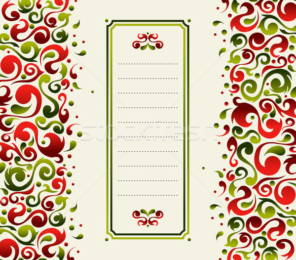 Photo stock: Décoratif · Noël · carte · postale · vert · rouge