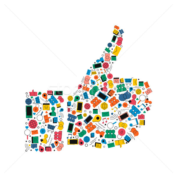 Social media zoals hand icon vorm ontwerp Stockfoto © cienpies