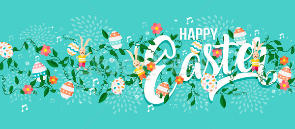 Happy easter spring typography text web banner Stock photo © cienpies