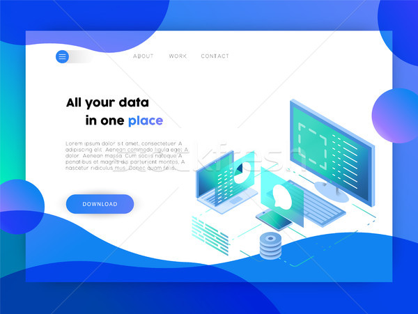 Technology business online app landing page  Stock photo © cienpies