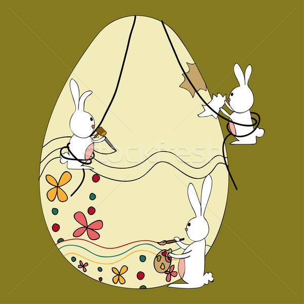 Сток-фото: пасхальное · яйцо · строительство · декоративный · команда · иллюстрация