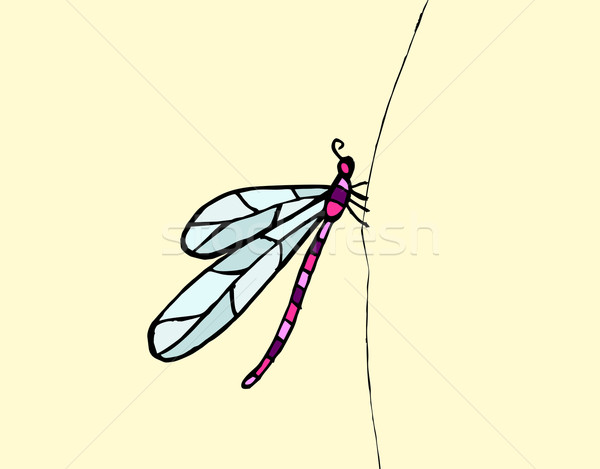 Dragonfly шаблон пастельный желтый дизайна фон Сток-фото © cienpies