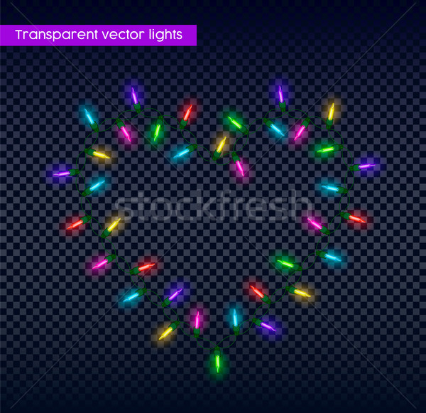 Transparent christmas lights holiday decoration Stock photo © cienpies