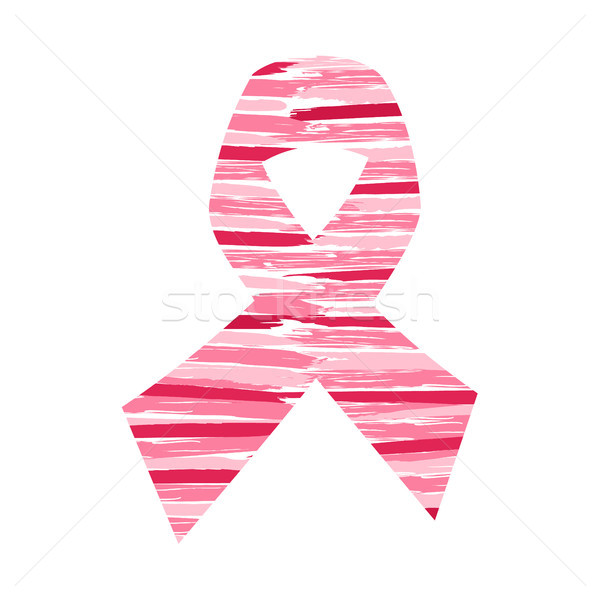 Breast Cancer Awareness hand drawn pink ribbon art Stock photo © cienpies