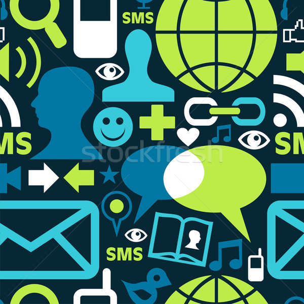 Stock photo: Social media network icons pattern