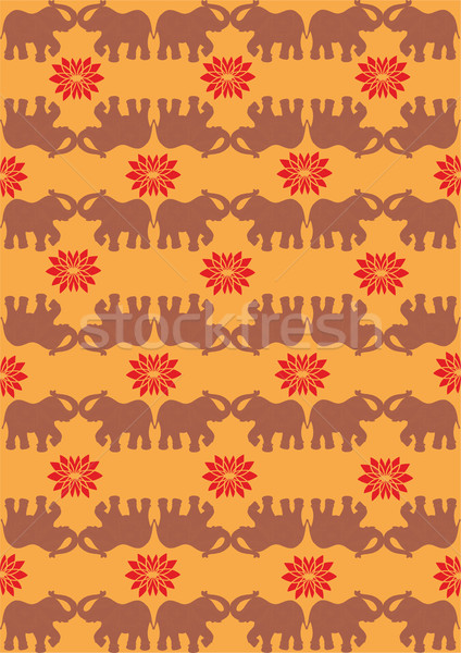 Festive typical indian elephant orange background Stock photo © cienpies
