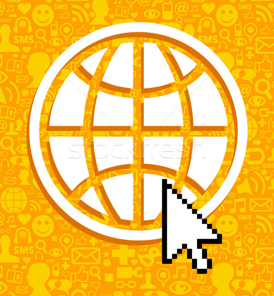 Stockfoto: Symbool · wereldbol · social · media · iconen · vector
