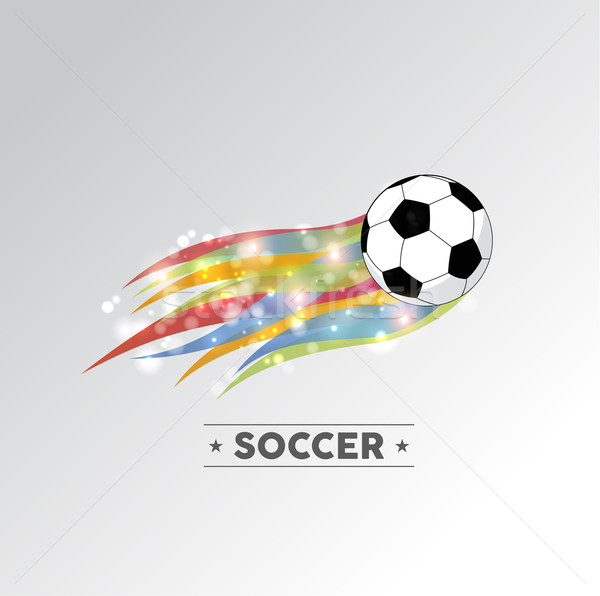 Stockfoto: Kleurrijk · voetbal · voetbal · kleur · vlammen