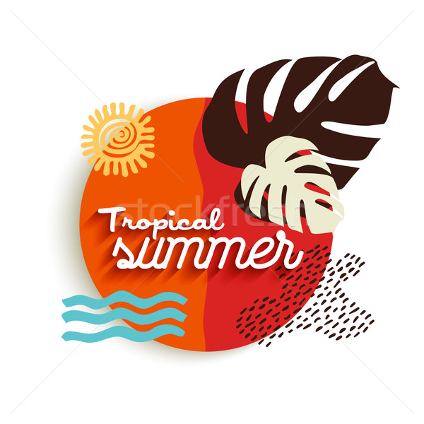Tropical summer art of paradise vacation elements Stock photo © cienpies