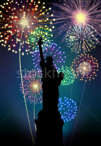 Fireworks Happy New Year New York city Stock photo © cienpies