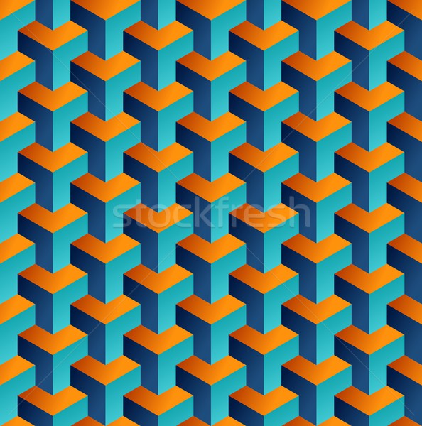 Isometric 3d shapes seamless pattern background Stock photo © cienpies