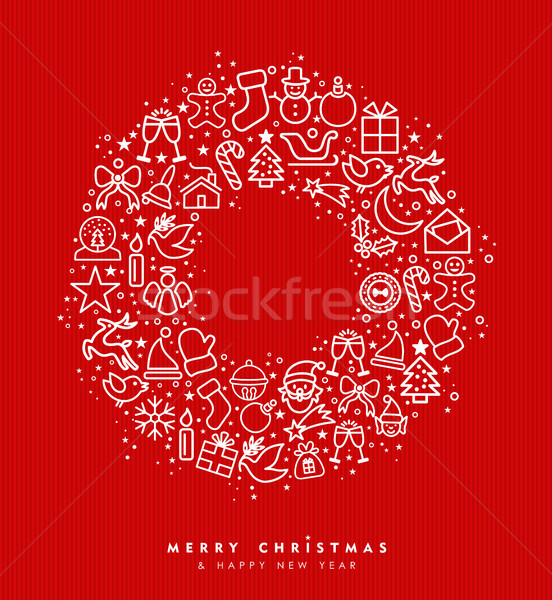 Foto stock: Natal · ano · novo · coroa · ícone · projeto