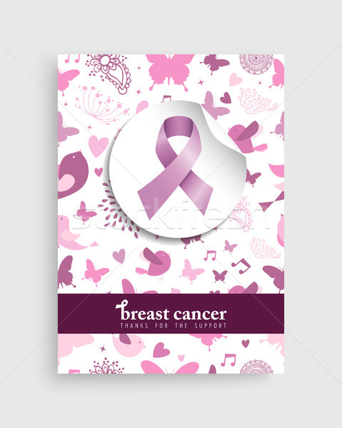 Roz natură icoană cancerul de san constientizare poster Imagine de stoc © cienpies