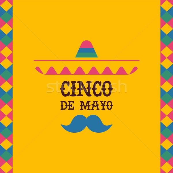 Cinco de mayo mexican mariachi sombrero quote card Stock photo © cienpies