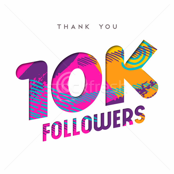 10k internet follower number thank you template Stock photo © cienpies