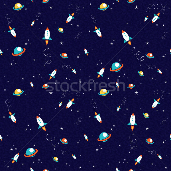 Cosmic space planet doodle pattern background Stock photo © cienpies