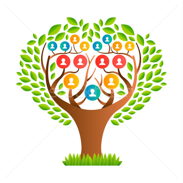 Big family tree template with people icons Stock photo © cienpies