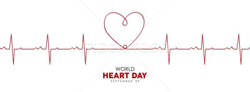Világ szív nap szívdobbanás szalag egészségügy Stock fotó © cienpies