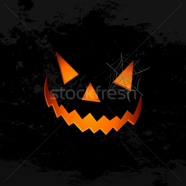 Happy Halloween pumpkin face spider web illustration EPS10 file Stock photo © cienpies