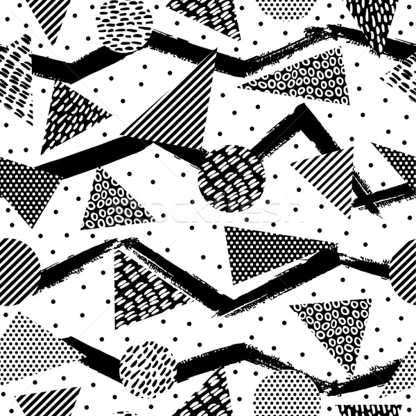 Retro geometria bianco nero vintage 80s Foto d'archivio © cienpies