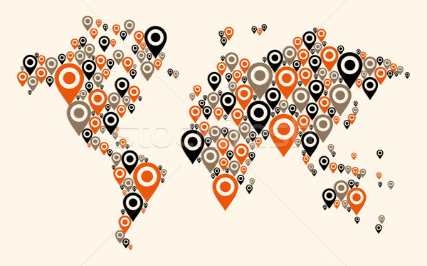 Gps world map background Stock photo © cienpies