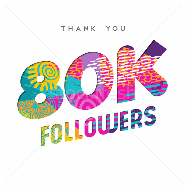 80k internet follower number thank you template Stock photo © cienpies
