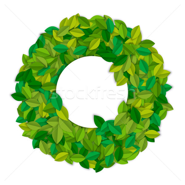Green leaf sign template for nature design concept Stock photo © cienpies