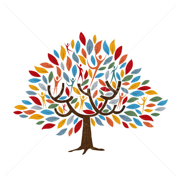Tree with people for family or community concept  Stock photo © cienpies