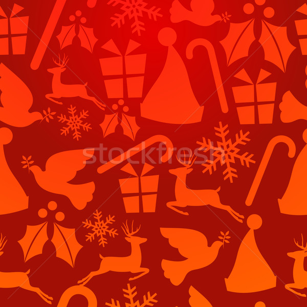 Red Christmas elements pattern Stock photo © cienpies