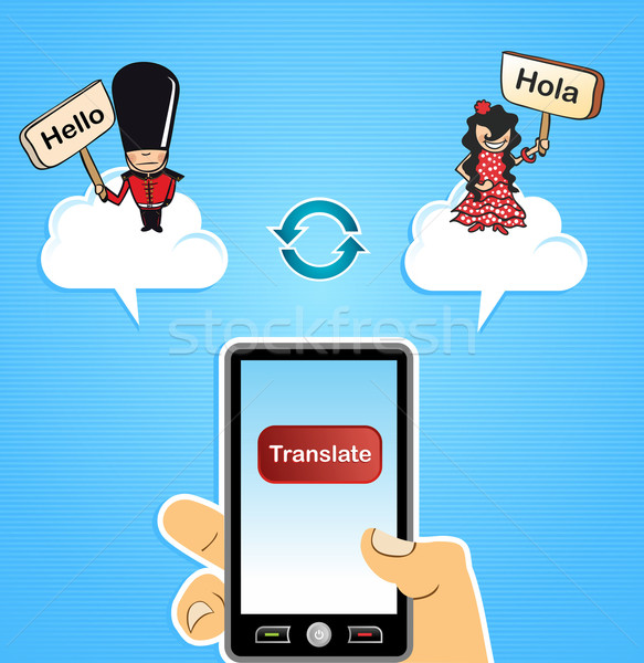 Cloud computing translate concept Stock photo © cienpies