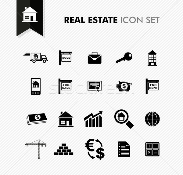 Real Estate fresh icon set. Stock photo © cienpies