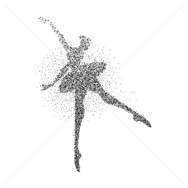 Balerina fată particula stropire siluetă Dansuri Imagine de stoc © cienpies
