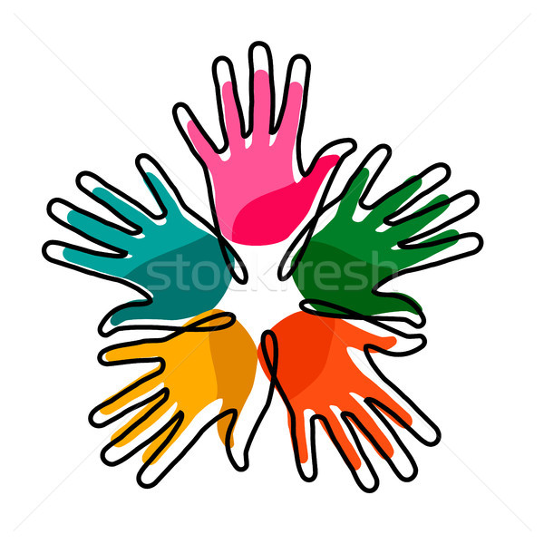 Hands together concept for social help Stock photo © cienpies