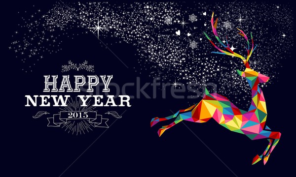 New year 2015 reindeer poster design Stock photo © cienpies