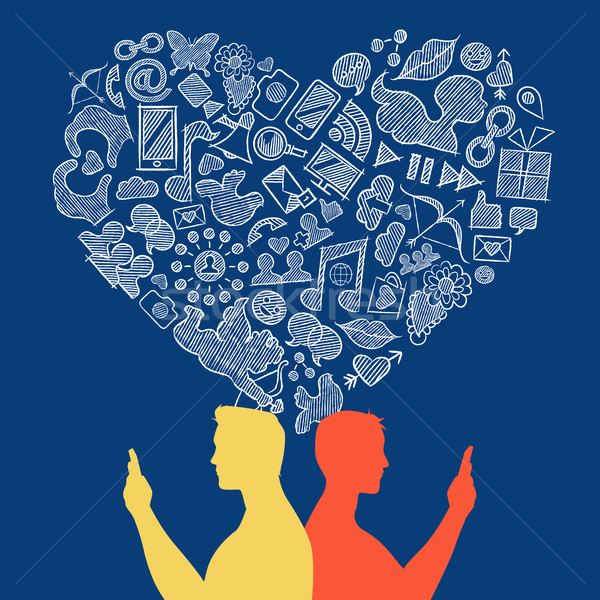 Internet social media homo liefde icon ontwerp Stockfoto © cienpies