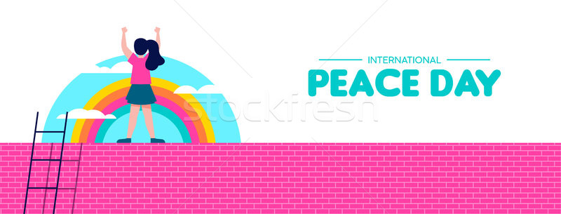 Peace day web banner for world children freedom Stock photo © cienpies