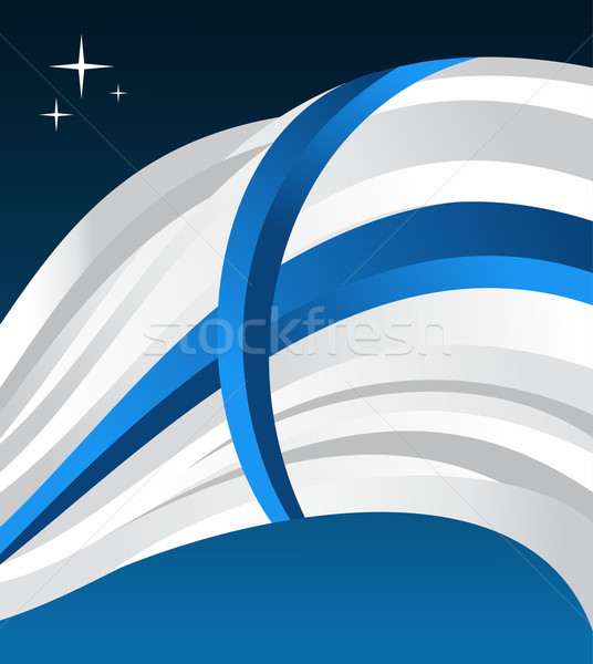 Finlandia banderą ilustracja niebieski wektora pliku Zdjęcia stock © cienpies