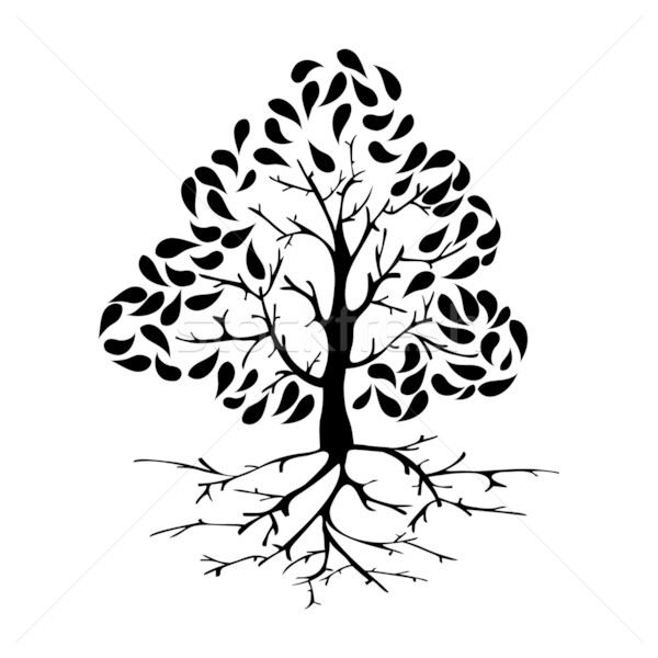 Tree icon silhouette Stock photo © cienpies
